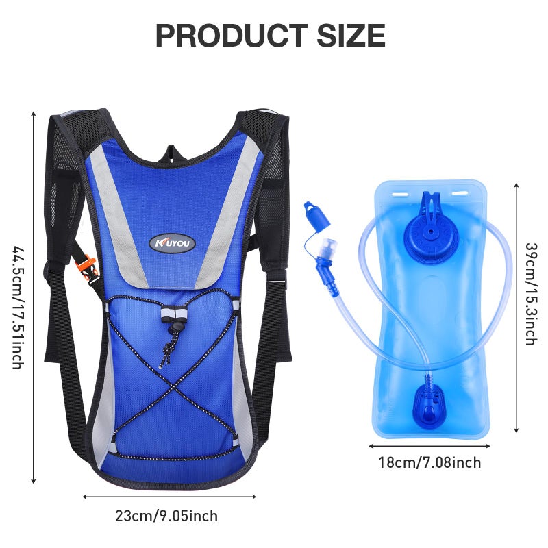 KUYOU Hydration Backpack with 2L Hydration Bladder Water Backpack for Hiking Hydration Pack for Running Cycling Hiking Festival Gear. - Image 2